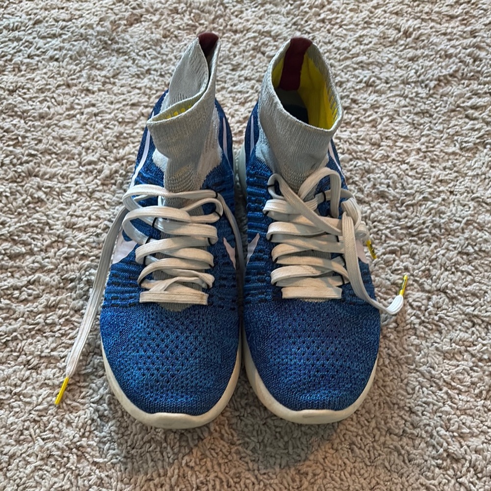 Nike Blue Knit High-Top Sneakers - Boston Marathon Lunarlon Men’s Size 8